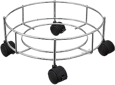 Kp Enterprise New Branded Stainless steel Cylinder StandTrolley Movable with Wheels Gas Cylinder Trolley(Silver)