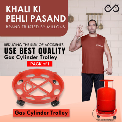 Sigri-wala Sturdy Plastic 1pc Gas Cylinder Trolley - Hassle-Free Mobility and Safety Gas Cylinder Trolley(Red)
