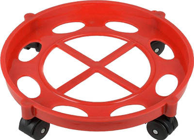 Sarvatr 1 Pcs LPG Cylinder Trolley with Wheels Oil Tin Trolley Easily Movable Stand Gas Cylinder Trolley(Red)