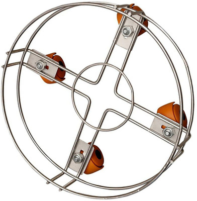 Glorex Kitchen Heavy Stainless Steel Cylinder Trolley with Wheels Gas Trolly Gas Cylinder Trolley(Steel, Pack of 1)