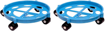 Divmit LPG Gas Cylinder Trolley Easily Movable Stand with Wheels (Pack of 2) Gas Cylinder Trolley(Blue)