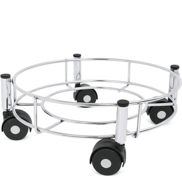 divine dwelling Heavy-Duty Gas Cylinder Trolley Stand with Smooth Wheels Gas Cylinder Trolley(Silver, Black)