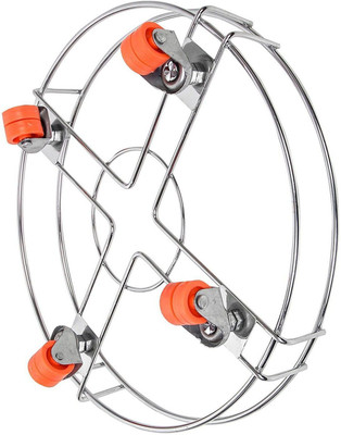 Glorex pack of 1 Stainless Steel heavy guage Gas Cylinder Trolley(Red, Steel, Pack of 1)