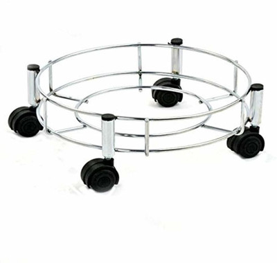 Glorex Steel Cylinder Trolley with Wheels | Gas Trolly/LPG Cylinder Stand Pack, Silver Gas Cylinder Trolley(Silver, Pack of 1)