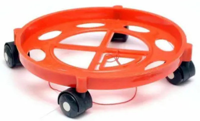 senoprime Portable Gas Cylinder Stand with Wheels – Strong Red Plastic Gas Cylinder Trolley(Red, Pack of 1)