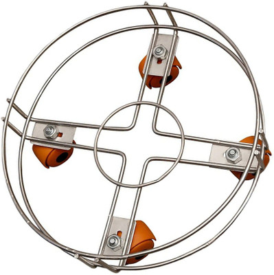 Glorex Cool Kitchen Stainless Steel Gas Trolly | LPG Cylinder Stand Trolley Gas Cylinder Trolley(Orange, Silver, Pack of 1)