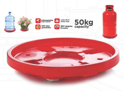 Humaira Plastic Gas Cylinder Stands LPG Cylinder Trolley Easily Movable Stand with Wheel Gas Cylinder Trolley(Red)