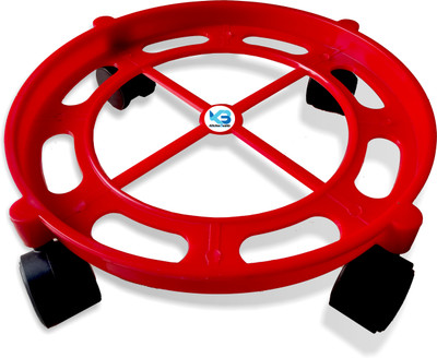 KitchenBuddy KitchenBuddy's Plastic Gas Cylinder Trolley with Wheels and 360 Degree Movement Gas Cylinder Trolley(Red)