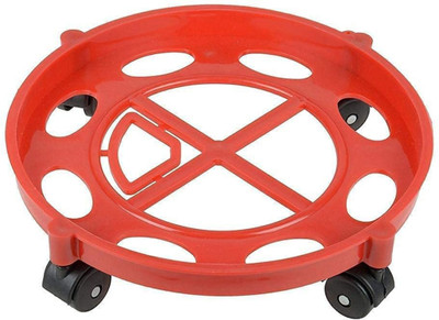senoprime Red Plastic Gas Cylinder Trolley – Strong, Durable & Easy Rolling Gas Cylinder Trolley(Red, Pack of 1)