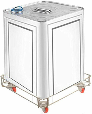 DEVASHREE ENTERPRISE Kitchen Storage & Containers Oil Dabba Square Adjust Stand Trolley Pack 1 Gas Cylinder Trolley(Silver)