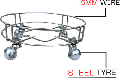 Handcrafted 1CYLINDER Gas Cylinder Trolley(Silver)