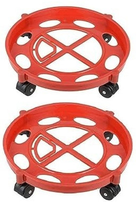 JANMESH ENTERPRISES Plastic Gas Cylinder Trolley with Wheels Durable Gas Trolly LPG Cylinder Stand Gas Cylinder Trolley(Red)