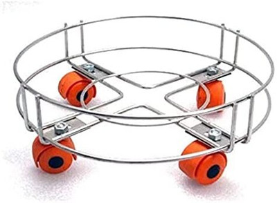AADITYA Stainless Steel LPG Gas Cylinder Trolley Stand Gas Cylinder Trolley Gas Cylinder Trolley(Steel)