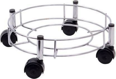 Glorex Stainless Steel Cylinder Trolley with Wheels , Gas Easy Movable Gas Cylinder Trolley(Silver, Pack of 1)