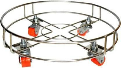 Glorex Cylinder Trolley With Wheels | Heavy-Duty Gas Cylinder Trolley(Silver, Orange, Pack of 1)