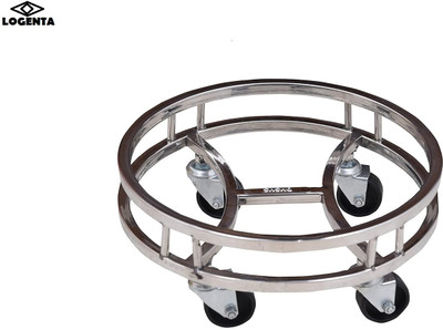 DHSVS LPG Gas Cylinder Trolley with Heavy Duty Metal Wheels for Home Cylinder Gas Cylinder Trolley(Silver, Pack of 1)