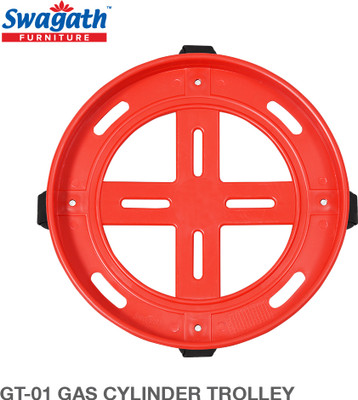 swagath furniture Cylinder Trolley with Wheels Gas Bottle Trolley Cylinder Stand Gas Cylinder Trolley(Red)