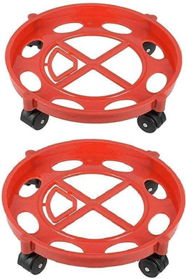 senoprime 1. Strong Red Gas Trolley – Easy Cylinder Movement with 4 Wheels Gas Cylinder Trolley(Red, Pack of 2)