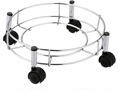 Glorex Steel Cylinder Trolley with Wheels | Gas Trolly/LPG Cylinder Stand Pack, Silver Gas Cylinder Trolley(Silver, Pack of 1)