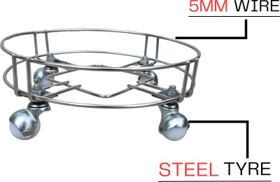 TRIDENTT Gas Cylinder Trolley(Silver)