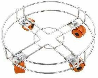 Glorex Steel Cylinder Trolley with Wheels | Gas Trolly/LPG Cylinder Stand Pack, Silver Gas Cylinder Trolley(Steel, Pack of 1)