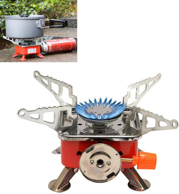 Point Zero Portable Windproof Folding Camping Stove with Carrying Pouch Stove Camping Iron Gas Lighter(Multicolor, Pack of 1)