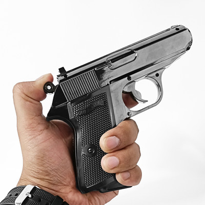 AirMount ™5 ABC Silver Pistol Shaped Gun Shaped refillable Cigratte Lighter Flame Lighter Fully Metal 508 Gun Shaped Jet Flame Windproof Cigarette Lighter Pocket Lighter(Silver)