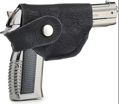 nisatraders Gun Lighter Style 608 Lighter With Pull Back System Iron Gas Lighter Pocket Lighter(Silver)
