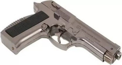 MANIORZO Metal Gun Lighter with Barrel Pull Back System Steel Gas Lighter(Silver, Pack of 1)