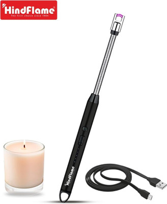 Hindflame Ignis USB Rechargeable Electric Steel Electronic Gas Lighter(Black, Pack of 1)