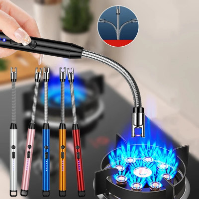 EBLOOMING 360 Degree Flexible Rechargeable Electric Kitchen Lighter for Gas Candle Stove Aluminium Electronic Gas Lighter(Multicolor, Pack of 1)