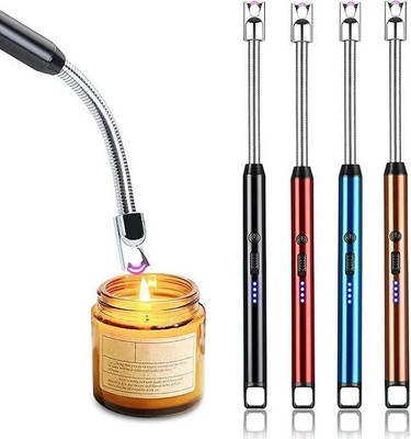 DeoDap USB Rechargeable Flexible Arc Lighter - Windproof & Flameless Plasma Design Plastic Electronic Gas Lighter(Multicolor, Pack of 1)