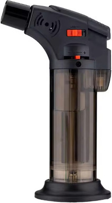 Iris Grape ® Jet Flame Windproof Lighter Multi Utility for Candle Fireplace Camping Kitchen Plastic Gas Lighter(Black, Pack of 1)
