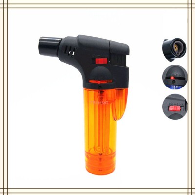 Iris Grape ® Windproof Transparent Plastic Jet Flame Slant Torch Lighter with Lock System Plastic Gas Lighter(Orange, Pack of 1)