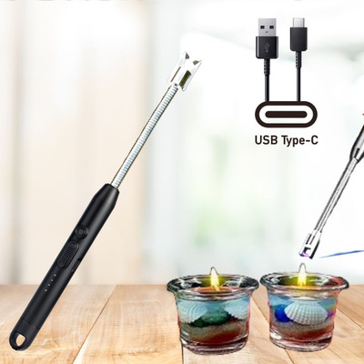 RR Lifestyle Hub Smart USB Rechargeable ARC Kitchen Lighter RR_ELB_001 Cigarette Lighter(Black)
