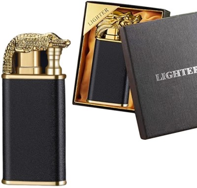 Orelius Fire Magic Dual Flame Crocodile Lighter with Adjusting Flame Key Windproof Gas Steel Gas Lighter(Multicolor, Pack of 1)