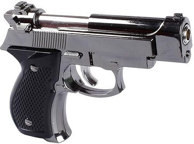 Shreevi Refillable Lighter Gun Pistol Lighter -Windproof Jet Flame Silver Gas Lighter(Black, Pack of 1)