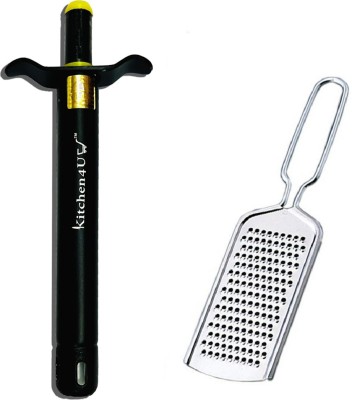 Kitchen4U with stainless steel cheese Grater (pack of 2) Kitchen Tool Set(Multicolor, Gas Lighter)