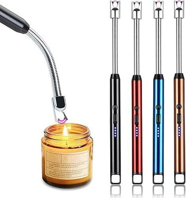 Kostech 360 Degree Flexible Rechargeable USB Electric Lighter for Kitchen Stove Candle Steel Electronic Gas Lighter(Multicolor, Pack of 1)