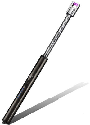 SKYViEW 360 Degree Flexible Rechargeable Electric Kitchen Lighter for Gas Steel Electronic Gas Lighter(Silver, Black, Pack of 1)