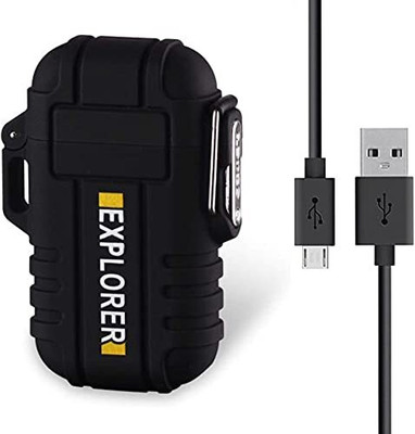 AirMount Flameless Double ARC Rechargeable Waterproof Lighter Alloy Resin Made Flameless Double ARC Rechargeable Waterproof Pocket Size Lighter Pocket Lighter(Black)