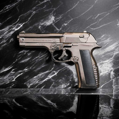 JGG Jain Gift Gallery Metal 608 Gun Lighter with Barrel Pull Back System Jet Flame- Silver Pocket Lighter(Silver)