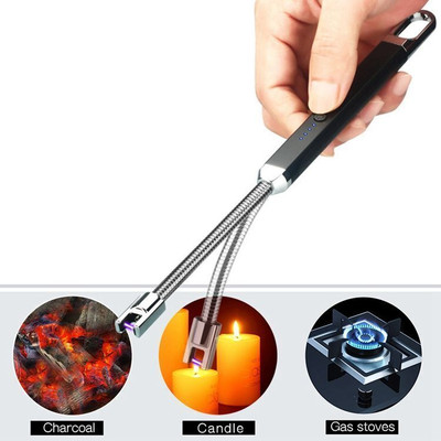 Fulkiza Rechargeable Gas Lighter For Kitchen Stove,Candle, 360deg Flame Adjustable M421 Plastic, Steel Electronic Gas Lighter(Multicolor, Pack of 1)