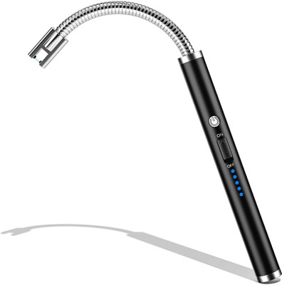 HurryShoppy Usb Gas Candle Lighter for Kitchen Electric Charging 360 Degree Flexible Steel Electronic Gas Lighter(Multicolor, Pack of 1)
