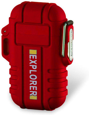 DoreAsk Explorer Red Dual Arc Lighter | USB Rechargeable Windproof Torch Steel Electronic Gas Lighter(Red, Pack of 1)