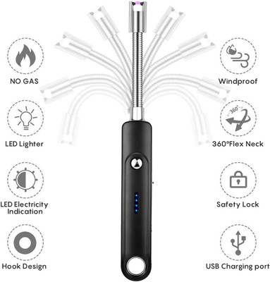 CNENTERPRISESS cnenterprisess Ceramic, Steel Electronic Gas Lighter(Black, Pack of 1)