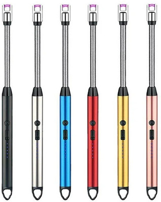 misuhrobir Electric & Chargeable Gas Lighter For Kitchen Steel Electronic Gas Lighter(Multicolor, Pack of 1)