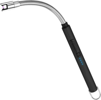 FINARO Aluminium Electronic Gas Lighter(Black, Pack of 1)