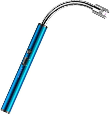 COOLZONE Kitchen Gas Stove Lighter Refillable Adjustable Safety Lock-BLUE Plastic, Steel Electronic Gas Lighter(Multicolor, Pack of 1)