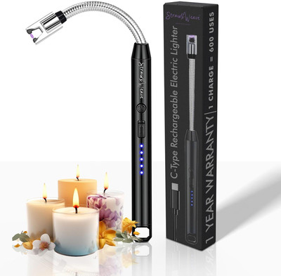 ZODZE Rechargeable Electric Gas Lighter for Kitchen Use 360° Flexible Neck Arc Lighter Steel Electronic Gas Lighter(Multicolor, Pack of 1)